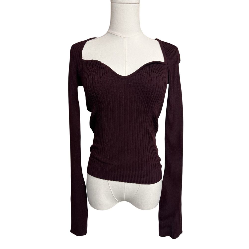 H&M Women's Ribbed Sweater - Dark Purple